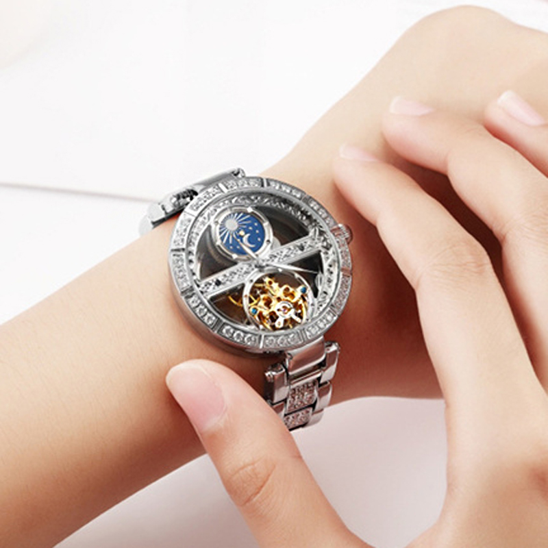Skeleton Mechanical Watch - Jam tangan wanita otomatis, jam tangan