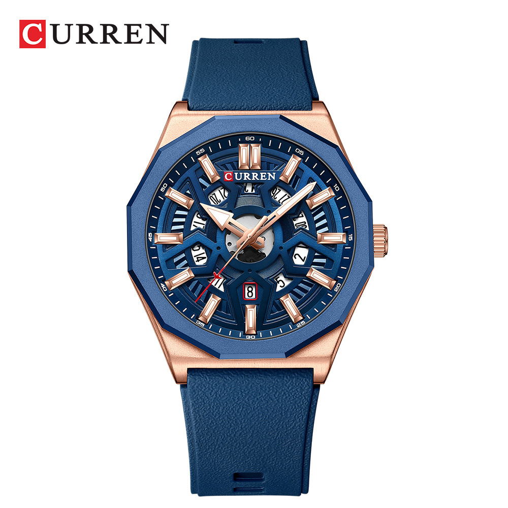 Skeleton Mechanical Watch - Jam Tangan Quartz Minimalis Unisex CURREN