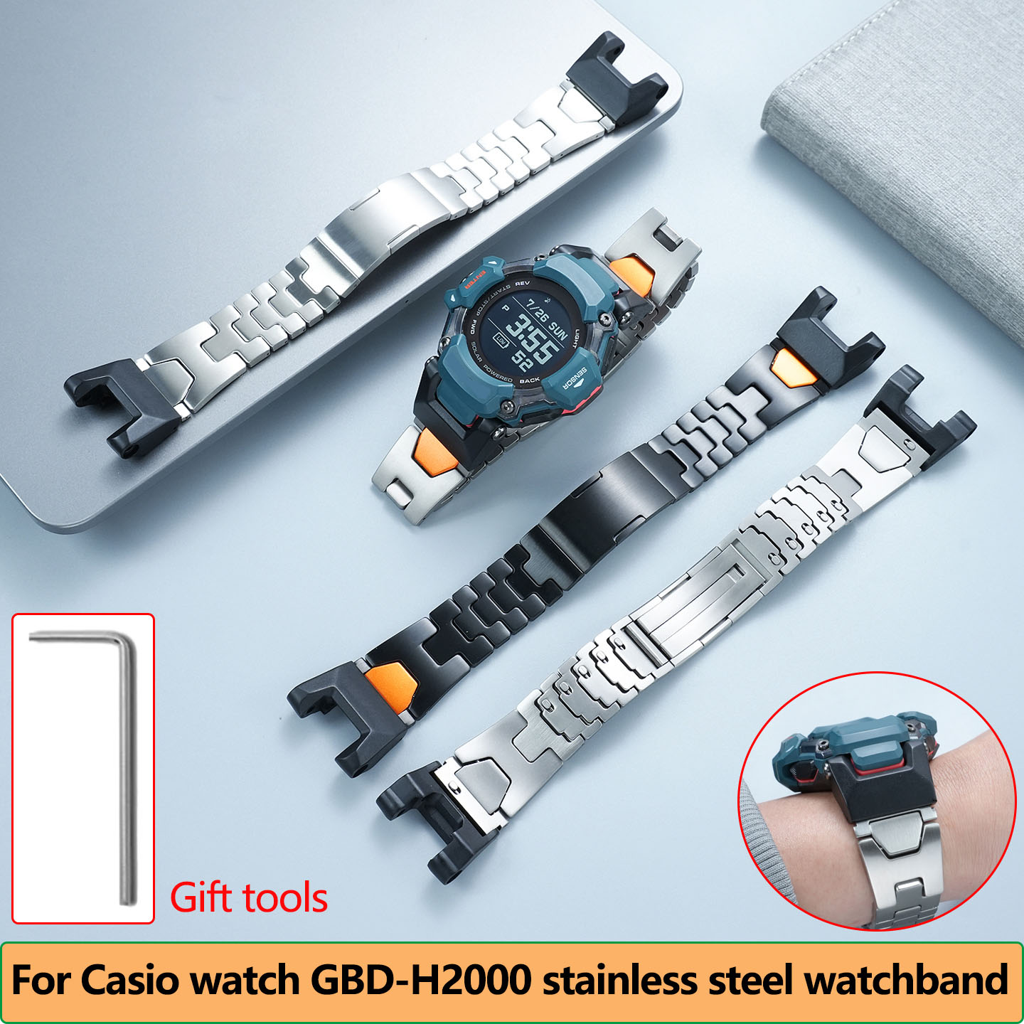 Smartwatch Casio Watches For Men - GBD-H2000 Gelang Tali Logam Tahan Air