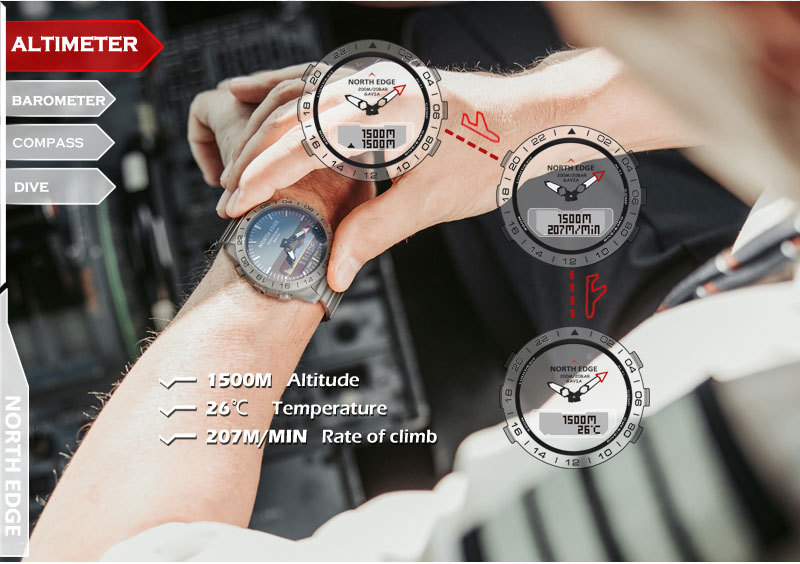 NORTH EDGE Jam Tangan Pintar P - Smartwatch Army Watches For Men ulasan dan harga