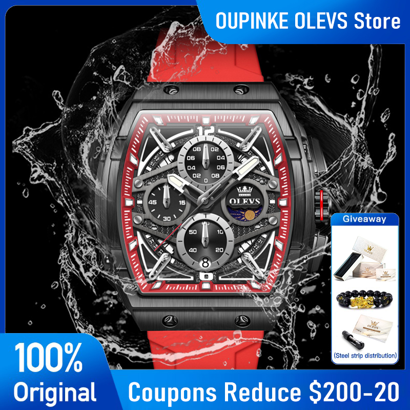 OLEVS 2975 Jam Tangan Pria Jam - Skeleton Mechanical Watch ulasan dan harga
