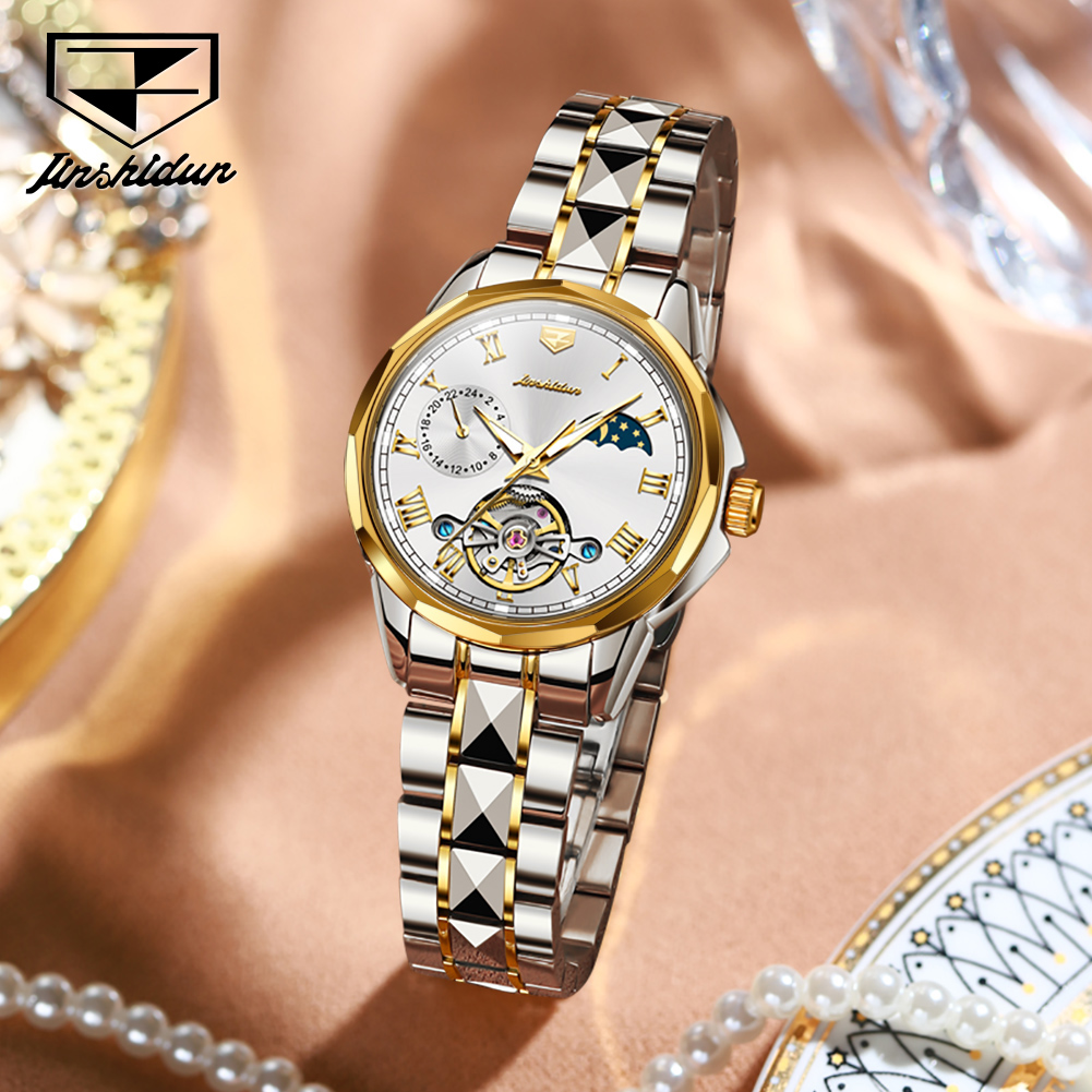 Jam Tangan Wanita JSDUN 8937 O - Skeleton Mechanical Watch ulasan dan harga