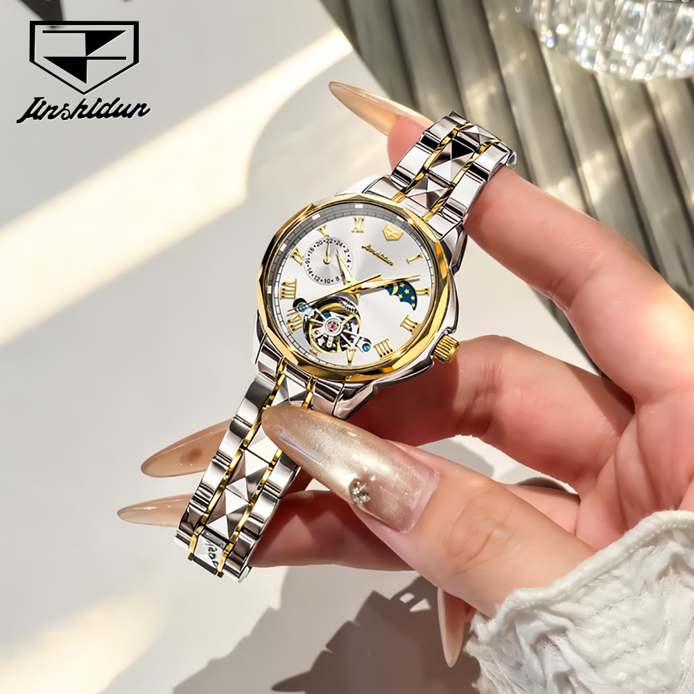 Jam Tangan Wanita JSDUN 8937 O - Skeleton Mechanical Watch ulasan dan harga