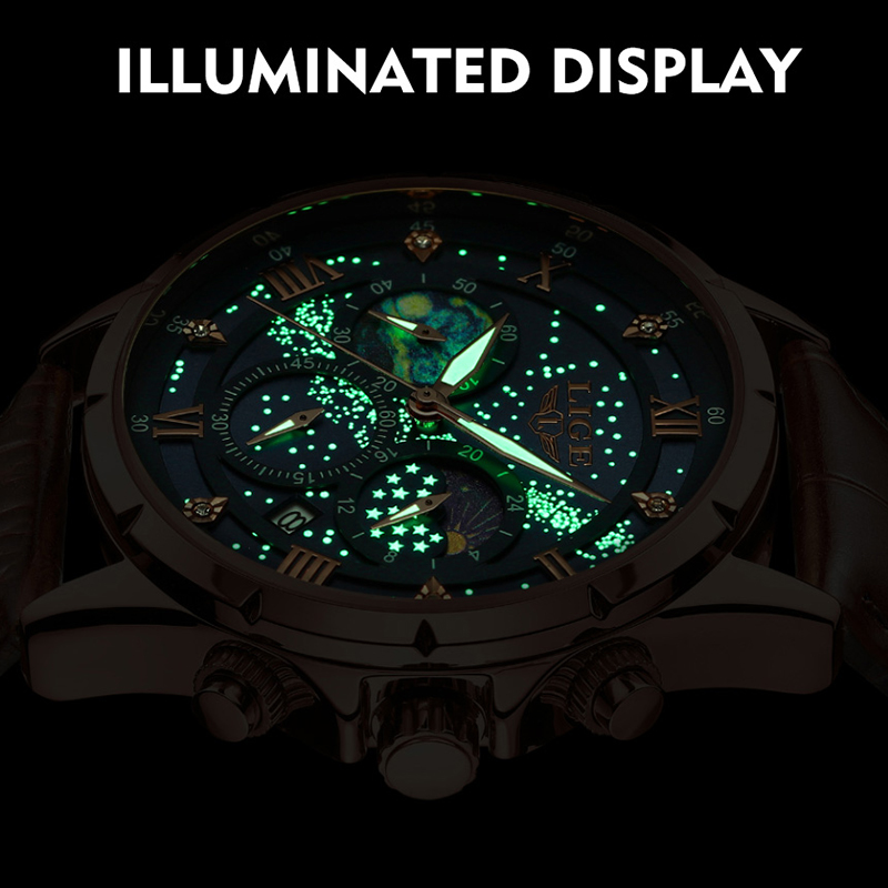 LIGE Jam Tangan Fase Bulan 24  - Smartwatch Army Watches For Men ulasan dan harga