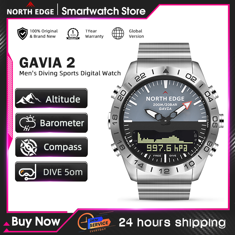NORTH EDGE Jam Tangan Menyelam - Smartwatch Army Watches For Men ulasan dan harga