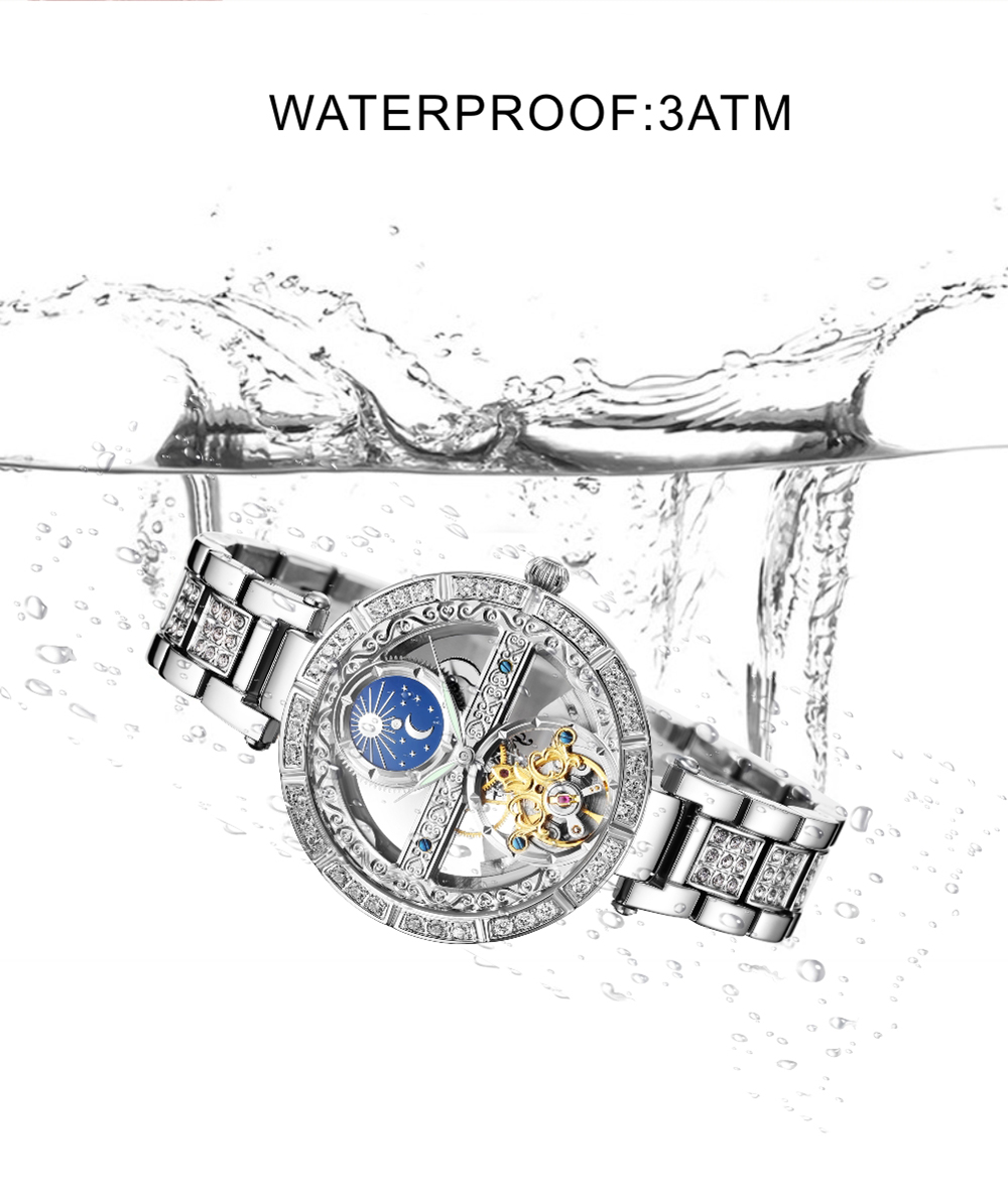 Jam tangan mekanis wanita, arl - Skeleton Mechanical Watch ulasan dan harga