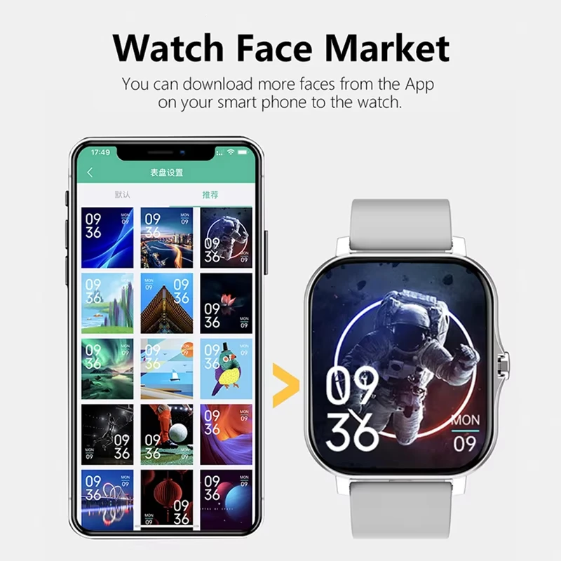 Lenovo 1.83 Jam Tangan Pintar  - Smartwatch Square Watches For Men ulasan dan harga