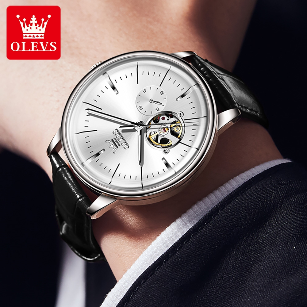OLEVS 6708 Jam Tangan Pria Fas - Leather Watch Strap ulasan dan harga