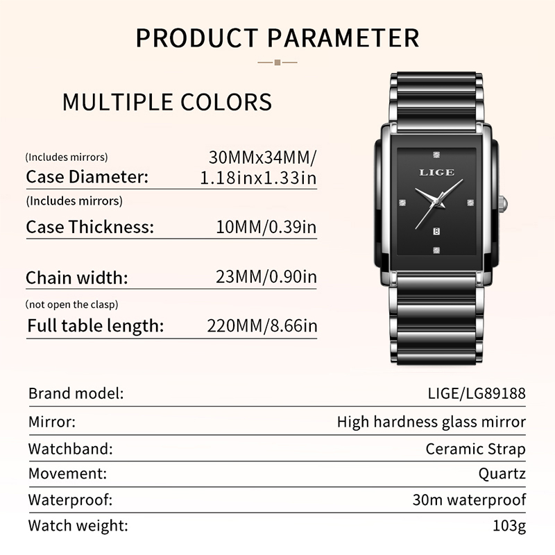 LIGE Jam Tangan Wanita Mewah B - Waterproof Diving Watch ulasan dan harga