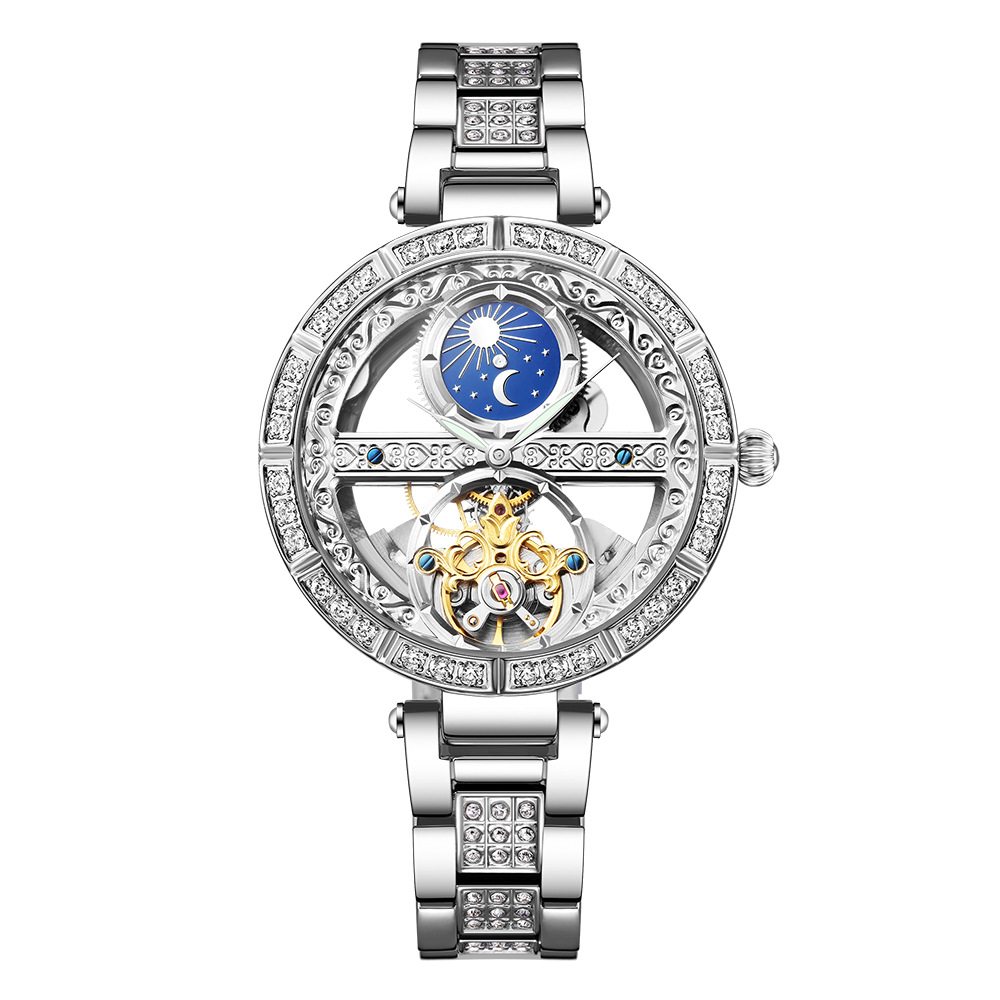 Jam tangan wanita otomatis, ja - Skeleton Mechanical Watch ulasan dan harga