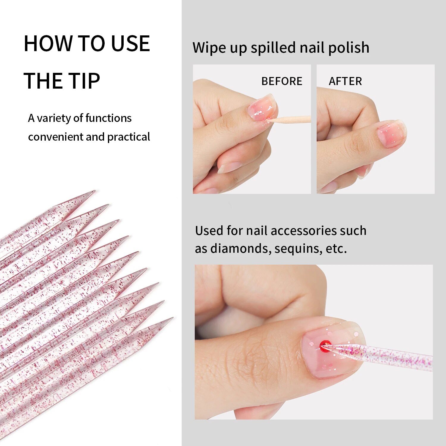 50 buah kuku kutikula Pusher k - Crystal Press Tool ulasan dan harga