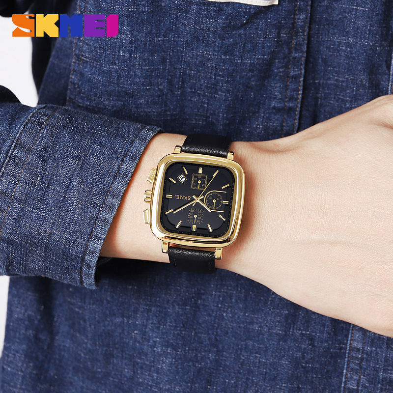 Jam Tangan Pria Persegi Jam Ta - Leather Watch Strap ulasan dan harga