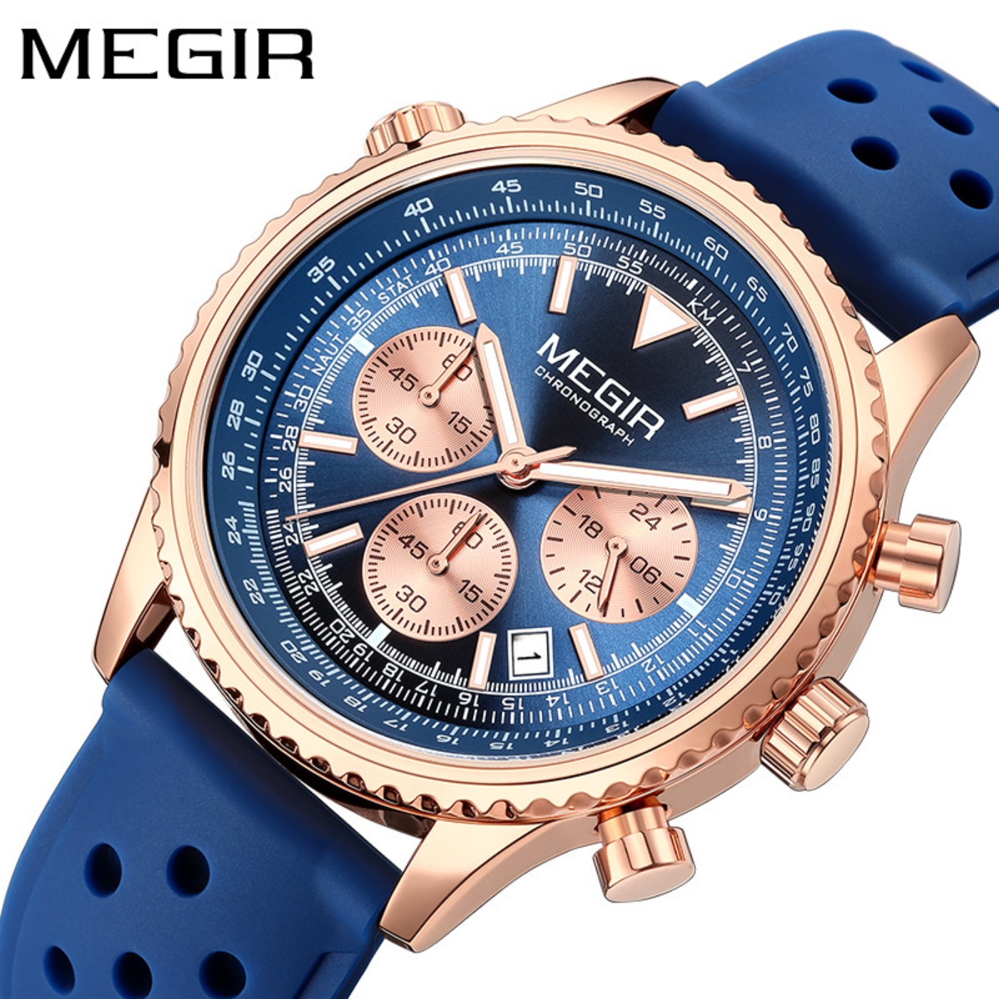 MEGIR Jam Tangan Kuarsa Hitam  - Leather Watch Strap ulasan dan harga
