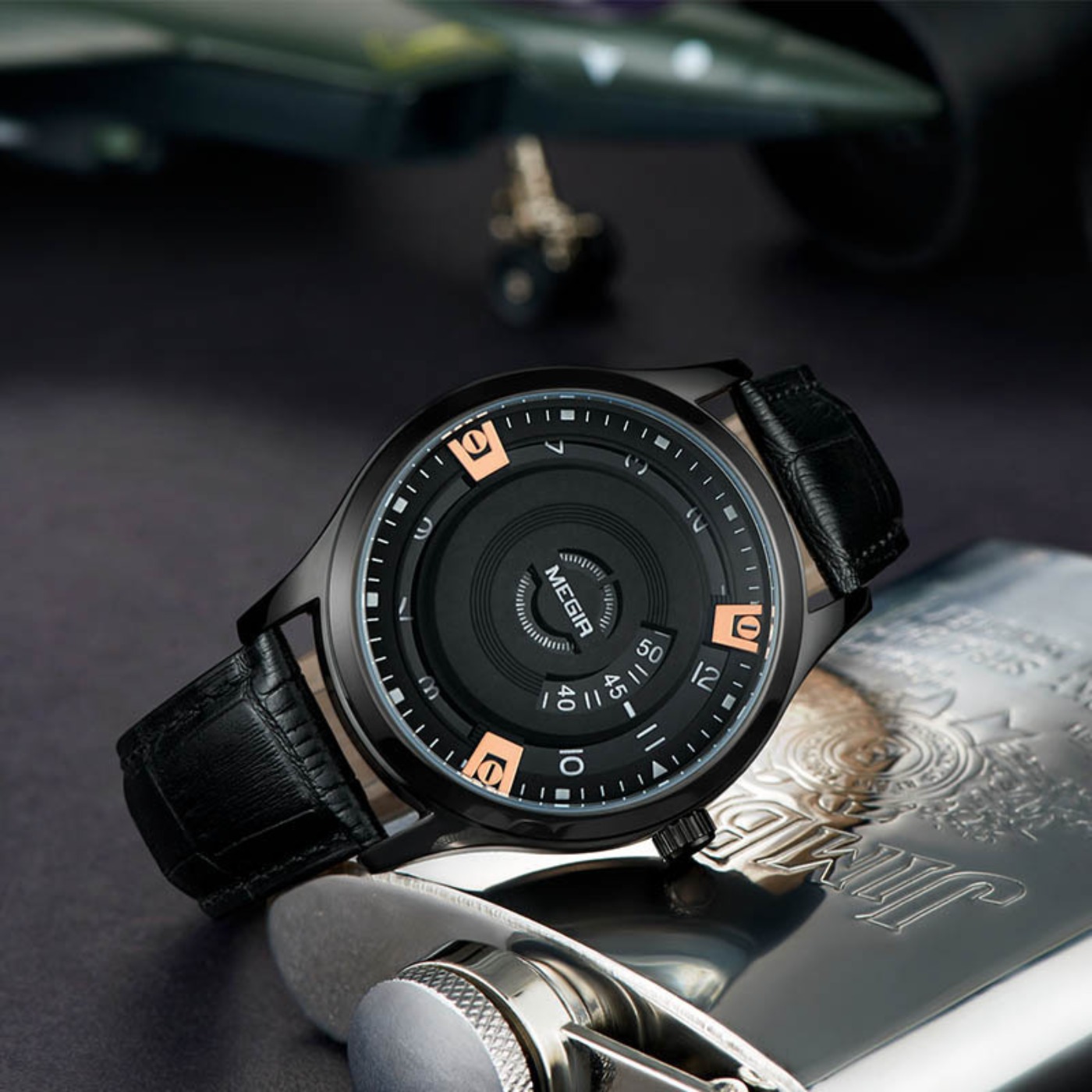 MEGIR Jam Tangan Pria Jam Tang - Leather Watch Strap ulasan dan harga