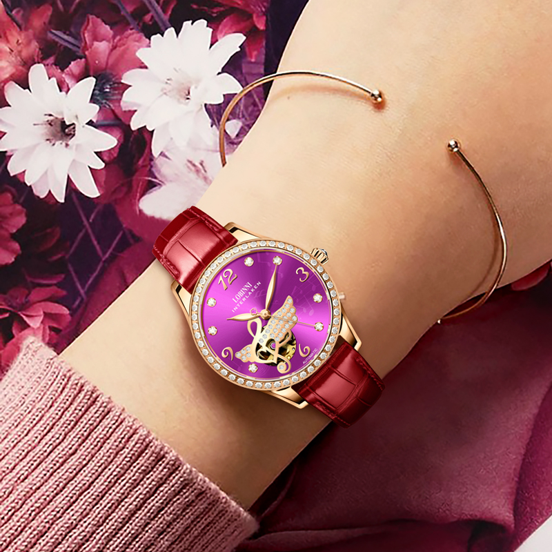 LOBINNI jam tangan mekanis wan - Skeleton Mechanical Watch ulasan dan harga