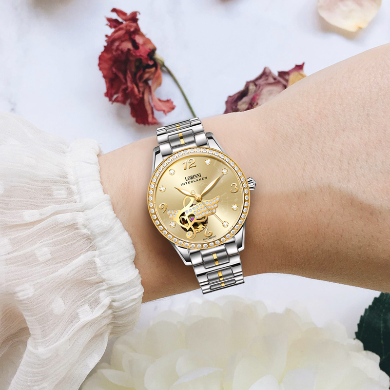 LOBINNI jam tangan mekanis wan - Skeleton Mechanical Watch ulasan dan harga