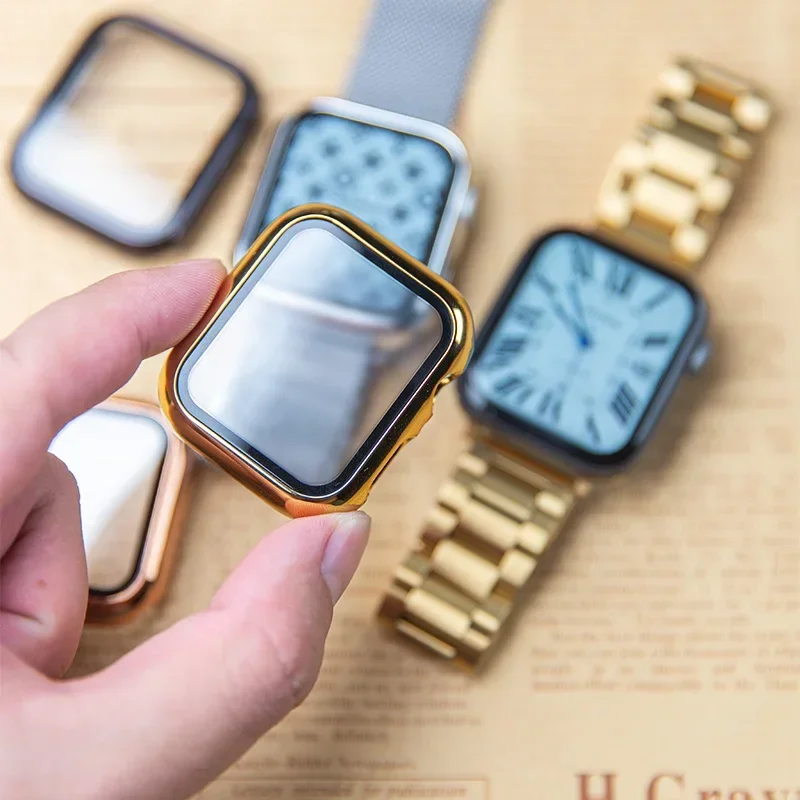Kaca + casing untuk Apple Watc - Smartwatch Watches For Girls ulasan dan harga