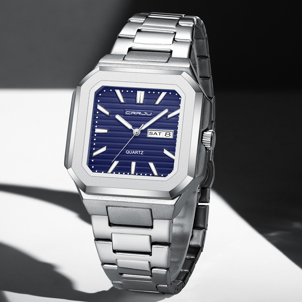 Jam Tangan Pria Kasual CRRJU d - Smartwatch Square Watches For Men ulasan dan harga