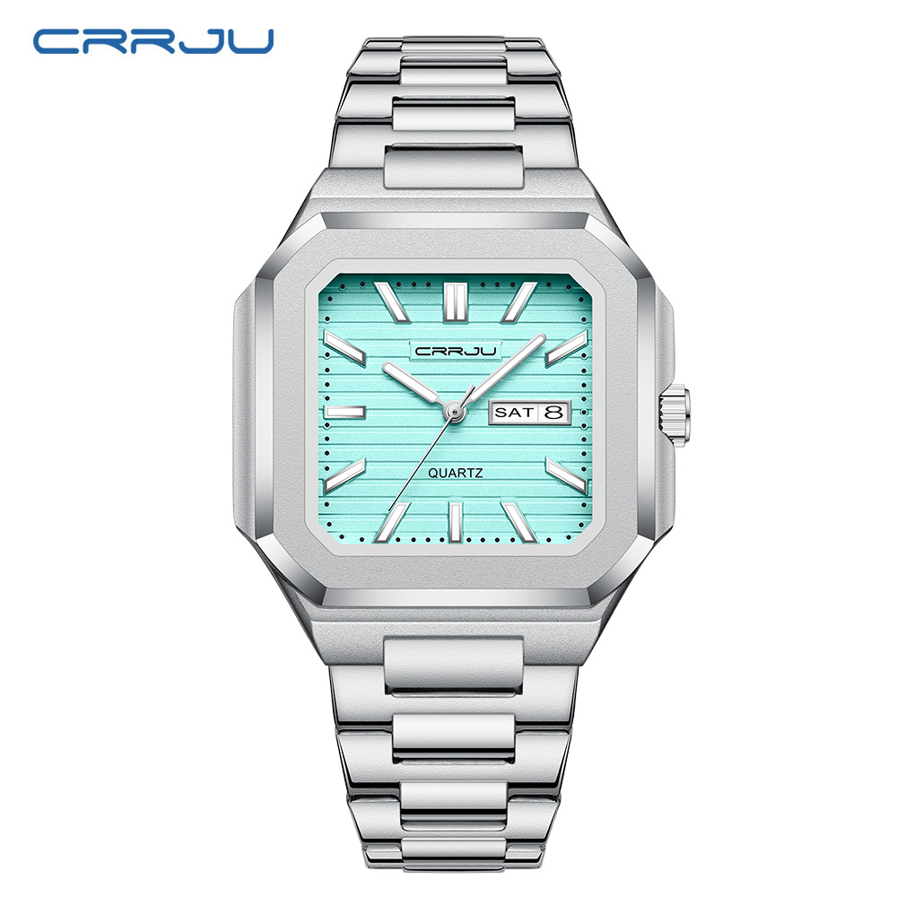 Jam Tangan Pria Kasual CRRJU d - Smartwatch Square Watches For Men ulasan dan harga