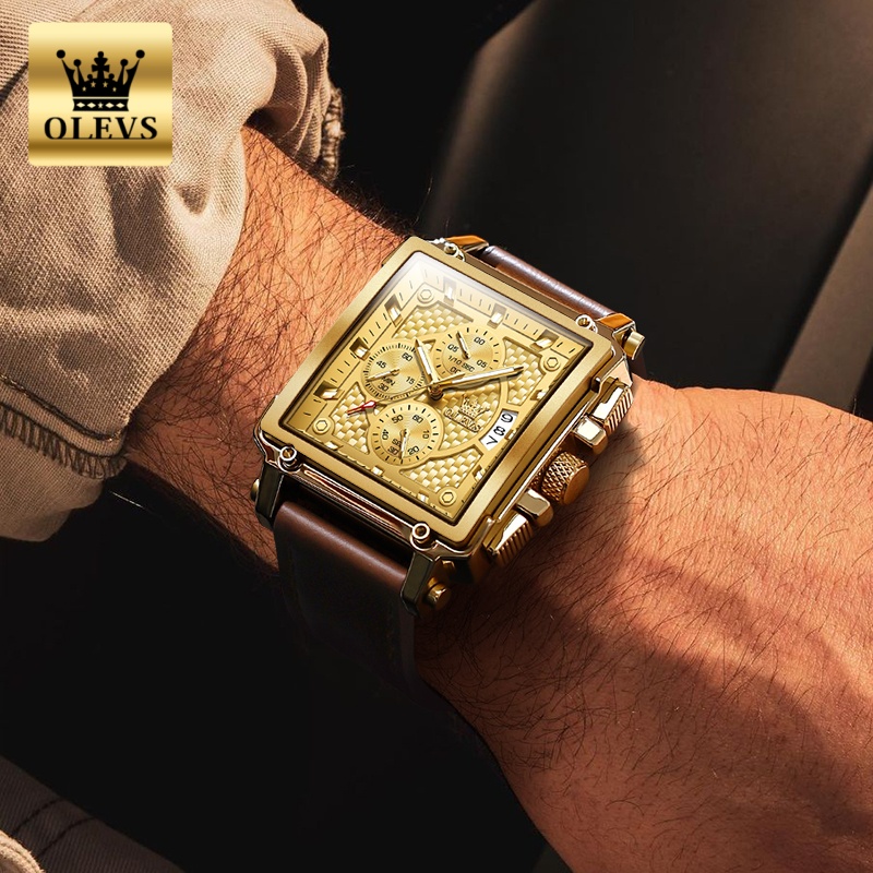 Jam Tangan Pria Merek OLEVS Ta - Leather Watch Strap ulasan dan harga