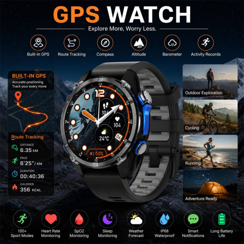 Jam Tangan Pintar 2026 New Arm - Smartwatch Army Watches For Men ulasan dan harga