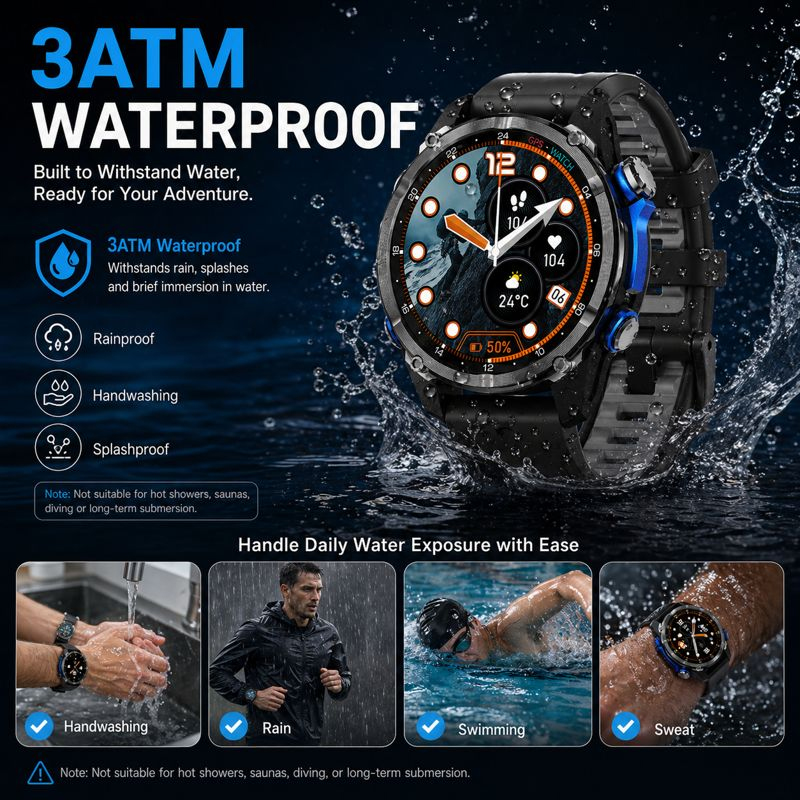 Jam Tangan Pintar 2026 New Arm - Smartwatch Army Watches For Men ulasan dan harga